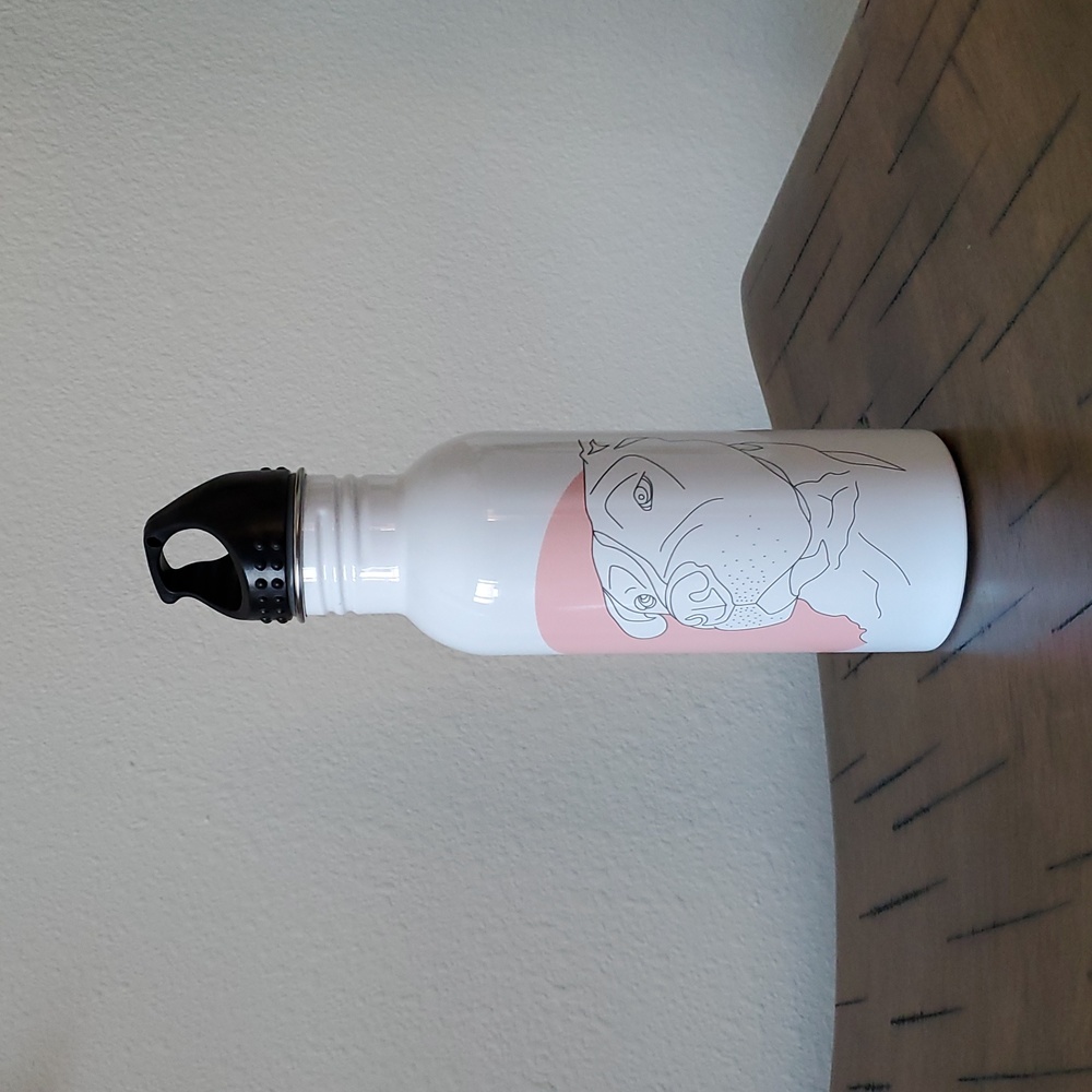 OOAK NEW Stainless Pittbull Pitty Staffordshire Terrier Water Bottle